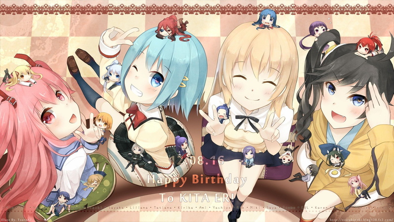 shoujo, karen, toradora, cube, girls, kawashima, ami, kanade, magica, sayaka, araragi, pink, blue, takanashi, miki, mayo, short, nao, chibi, papa, madoka