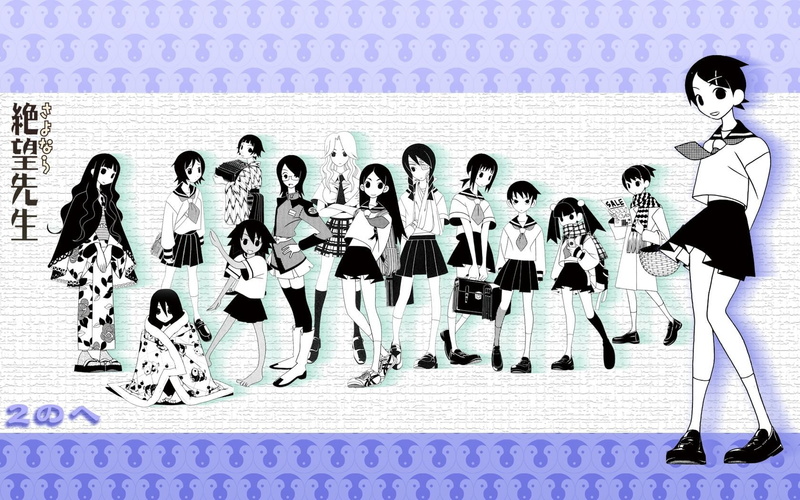 Zetsubou-Sensei, Harumi Fujiyoshi, Kaere Kimura, Meru Otonashi, 720P, Sayonara, Mayo Mitama, Anime, Matoi Tsunetsuki, Abiru Kobushi, Chiri Kitsu, Nami Hitou