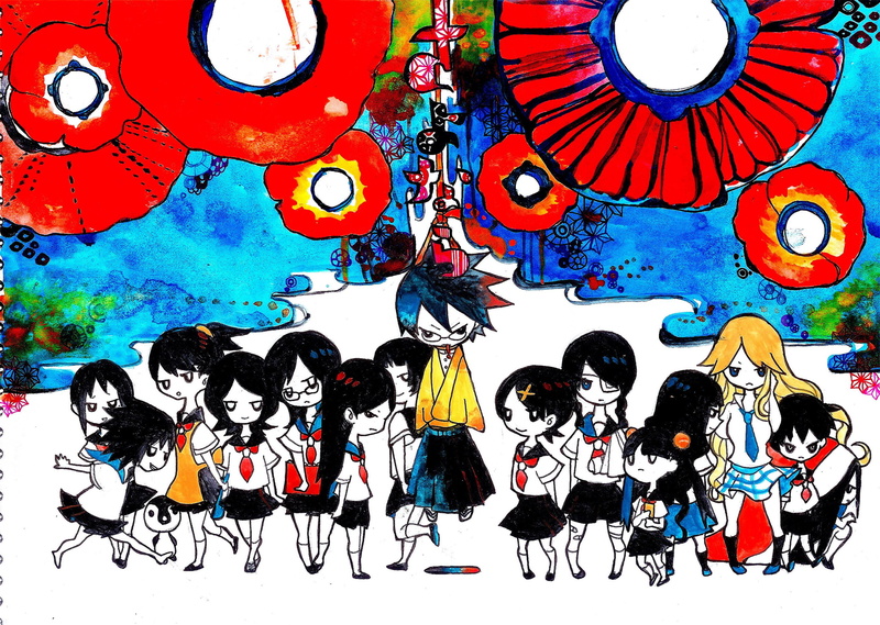 clothes, japanese, zetsubou, fuura, nozomu, anime, uniforms, school, girls, kobushi, multicolor, kimura, drawings, kaga, fujiyoshi, 2K, abiru, kaere, nami