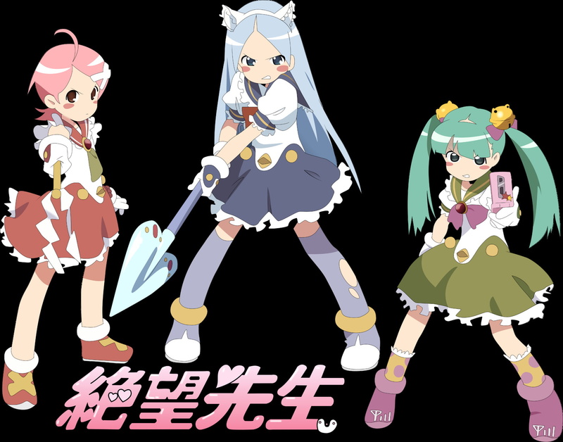 Anime, 1080P, Meru Otonashi, Kafuka Fuura, Zetsubou-Sensei, Chiri Kitsu, Sayonara
