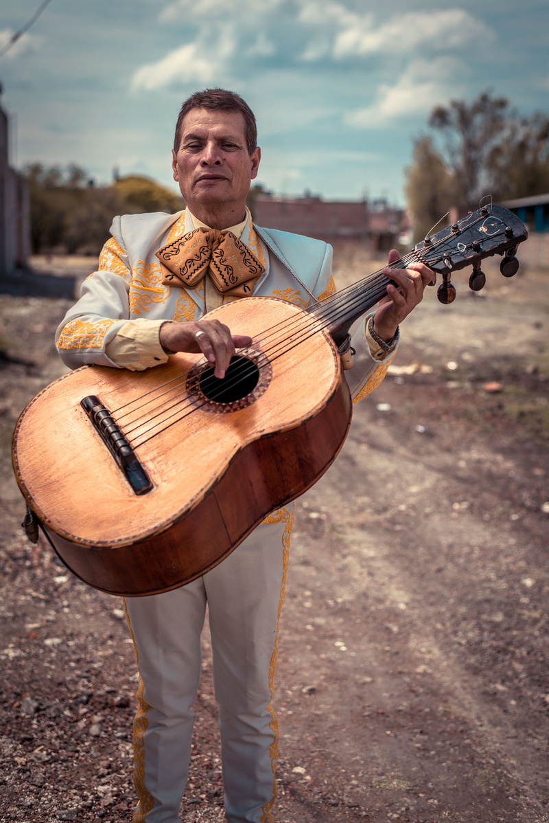 acoustic guitar, brown, front view, mariachi, men, caucasian, music, guitar, real people, man, day, full length, 5K, sting, musical instrument string