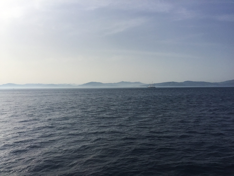 mountain, boat, strait of gibraltar, tarifa, morocco, mountains, mediterranean, waterfront, tranquil scene, sky, nature, africa, sea, rippled, no people