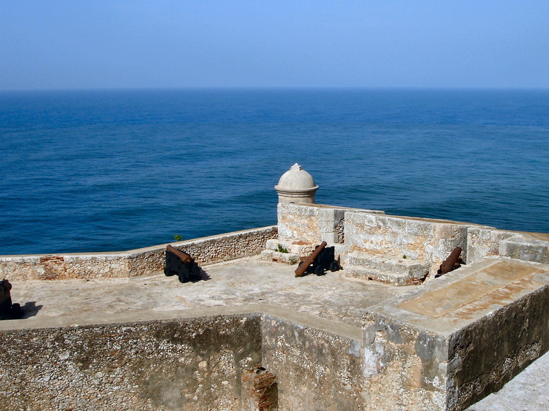 architecture, scenics - nature, sea, Santiago De Cuba, 2K, blue, sky, built structure, travel, travel destinations, Fort, el castillo del morro, no people