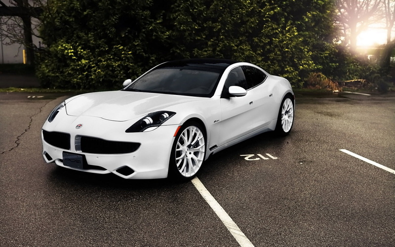road marking, city, Fisker, transportation, plant, mode of transportation, karma, white color, 720P, nature, white, symbol, motor vehicle, day, sedan