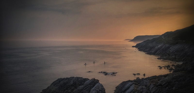 rock, sky, water sport, outdoors, tranquility, paddleboard, horizon, solid, surfing, 2K, sun, water, nature, environment, sport, cliffs, paddle, sea, ocean