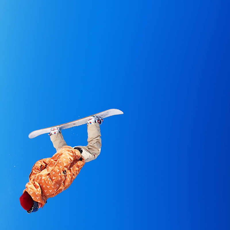 outside, snow, blue background, vacation, men, cold, snowboarder, sport, sunny, colored background, clear sky, crazy, full length, human limb, season, copy space