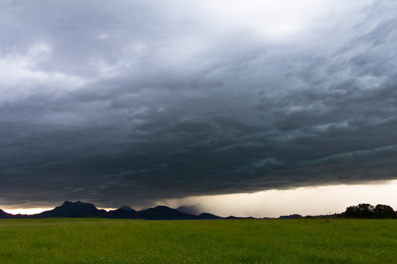 mountain range, ominous, squall line, thunderstorm, landscape, overcast, outdoors, covered sky, rain, storm, tranquility, no people, dramatic landscape