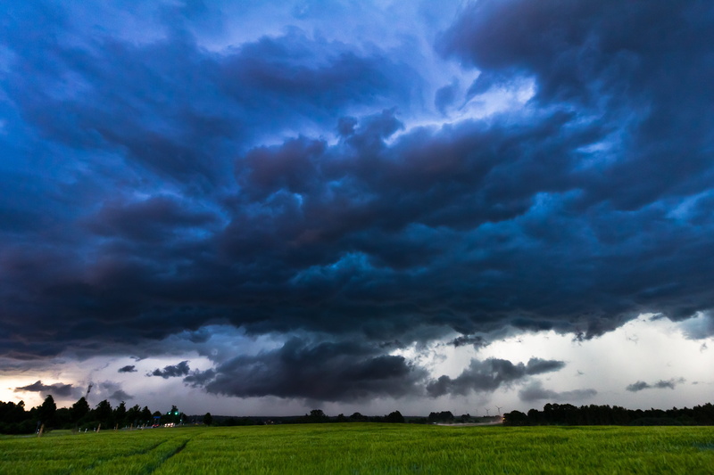 storm hunting, tranquil scene, scenics - nature, field, storm front, plant, thunderstorm, ominous, meteorology, landscape, outdoors, sky, thundercloud