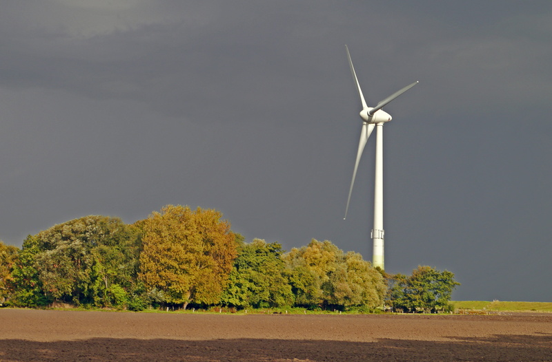 built structure, sky, windmill, energy, land, alternative energy, landscape, wind power, electricity, dike, turbine, squall line, autumn, wind turbine