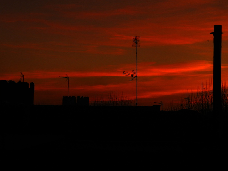 4K, beauty in nature, city, Sky, orange Color, architecture, sunset, scenics - nature, dramatic sky, night, outdoors, copy space, red, building exterior