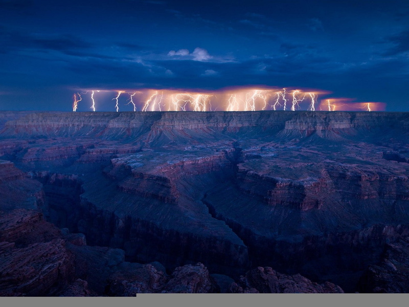 nevada, thunder, formation, grand canyon, grand, photo, hd, rock, storm, lightning, 720P, light, brown, canyon