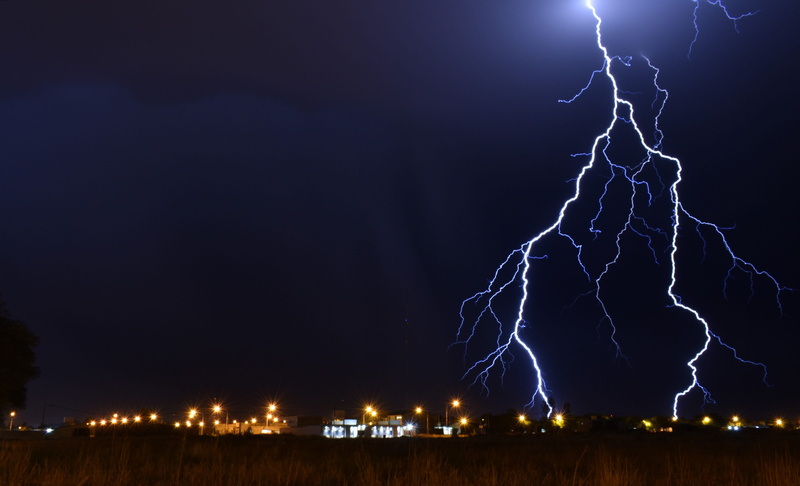 forked lightning, rain, built structure, no people, power, warning sign, ominous, thunderstorm, architecture, sky, building exterior, outdoors, lightning