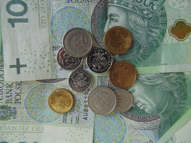 wealth, choice, savings, no people, Polish, large group of objects, business, business finance and industry, metal, paper currency, Pln, currency, still life