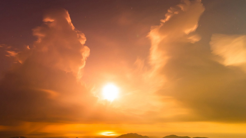 environment, mountains, outdoors, vibrant color, abstract, sunset, nature, cloud - sky, dramatic sky, yellow, clouds, no people, beauty in nature, Sun