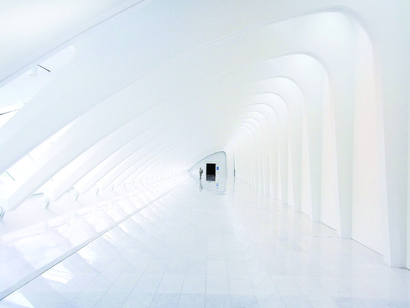 wall - building feature, architectural column, arc, colonnade, clean, architecture, minimal, day, ceiling, shape, corridor, window, absence, united states