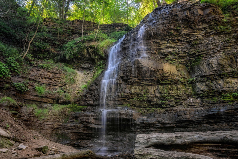 scenic, beauty in nature, woods, 4K, flowing water, motion, idyllic, long exposure, falling water, rock, no people, solid, scenics - nature, forest, plant