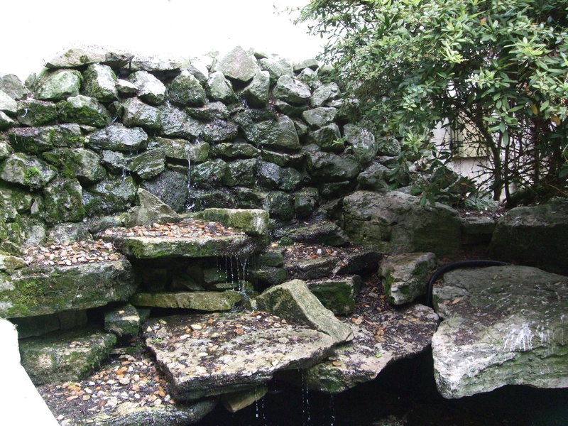old, tree, tranquility, growth, mossy rocks, garden, green color, outdoors, history, stone wall, rock, solid, no people, stone - object, 4K, architecture