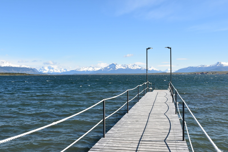 idyllic, blue, pier, sky, south america, beauty in nature, puerto natales, tranquility, outdoors, no people, wassersteeg, scenics - nature, chile, 5K