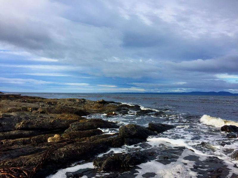 tranquil scene, chile, solid, day, land, coastline, rock - Object, sunset, sea, landscape, coastal landscape, nature, environment, outdoors, water, non-urban scene