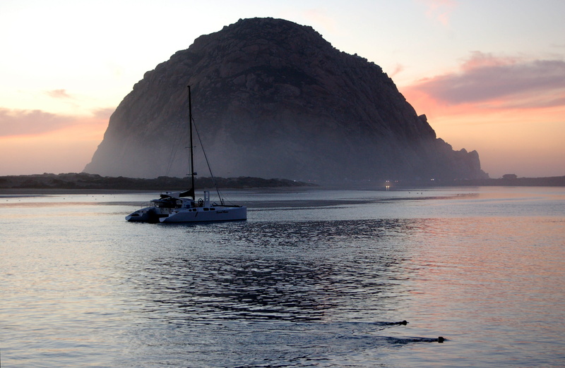 sunset, mode of transportation, morro bay, beautiful, landscape, coast, 2K, sky, tranquility, tranquil scene, boat, nature, scenic, bay, cloud - sky, idyllic