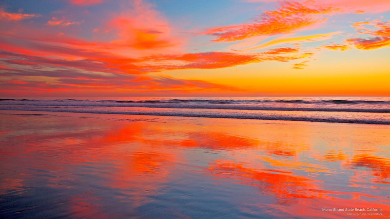 strand, california, beach, state, morro, 2K, Sunrises/Sunsets