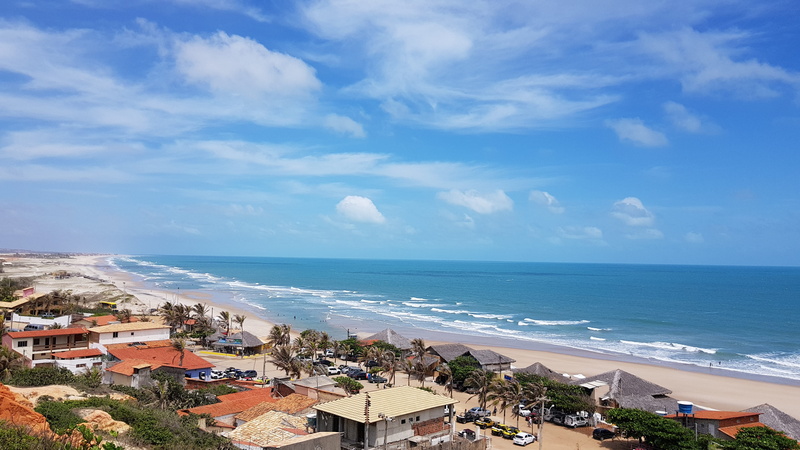 hotel, fortaleza-ce - morro branco, blue, 4K, sea, daytime, coast, promontory, architecture, sky, high angle view, praia, building, land, horizon over water
