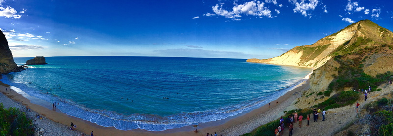 land, panoramic, beauty in nature, sand, travel destinations, outdoors, holiday, beach, wave, scenics - nature, hill, sunset, view, cloud - sky, panoramic view