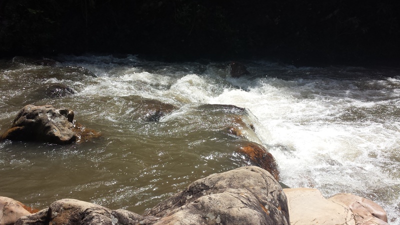 sea, rock - object, queda d agua, cascade, flowing, splashing, natureza, nature, fall, day, outdoors, water, river, power in nature, high angle view, cachoeira