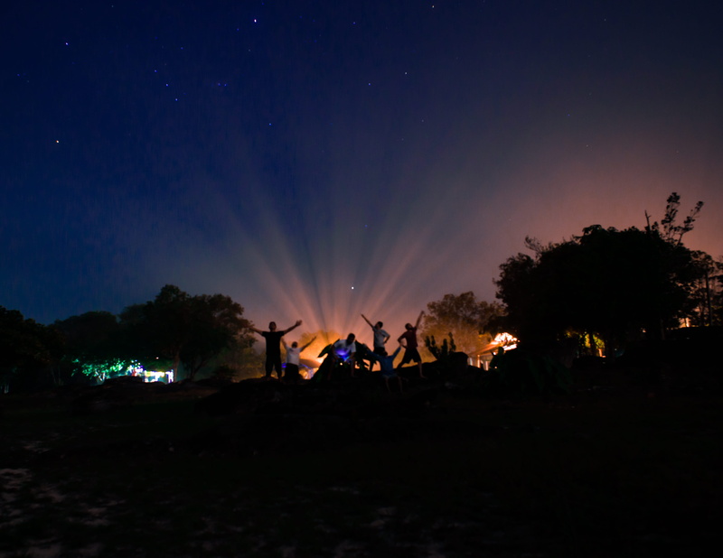 land, group of people, friends, scenics - nature, tranquility, 4K, tree, plant, silhouette, field, nature, astronomy, sunrise, night, illuminated, men