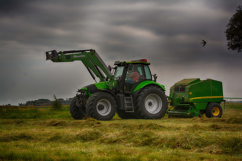 nature, farm, cloud - sky, cattle feed, day, plant, environment, growth, mode of transportation, transportation, deutz, wage operating, no people, tractor