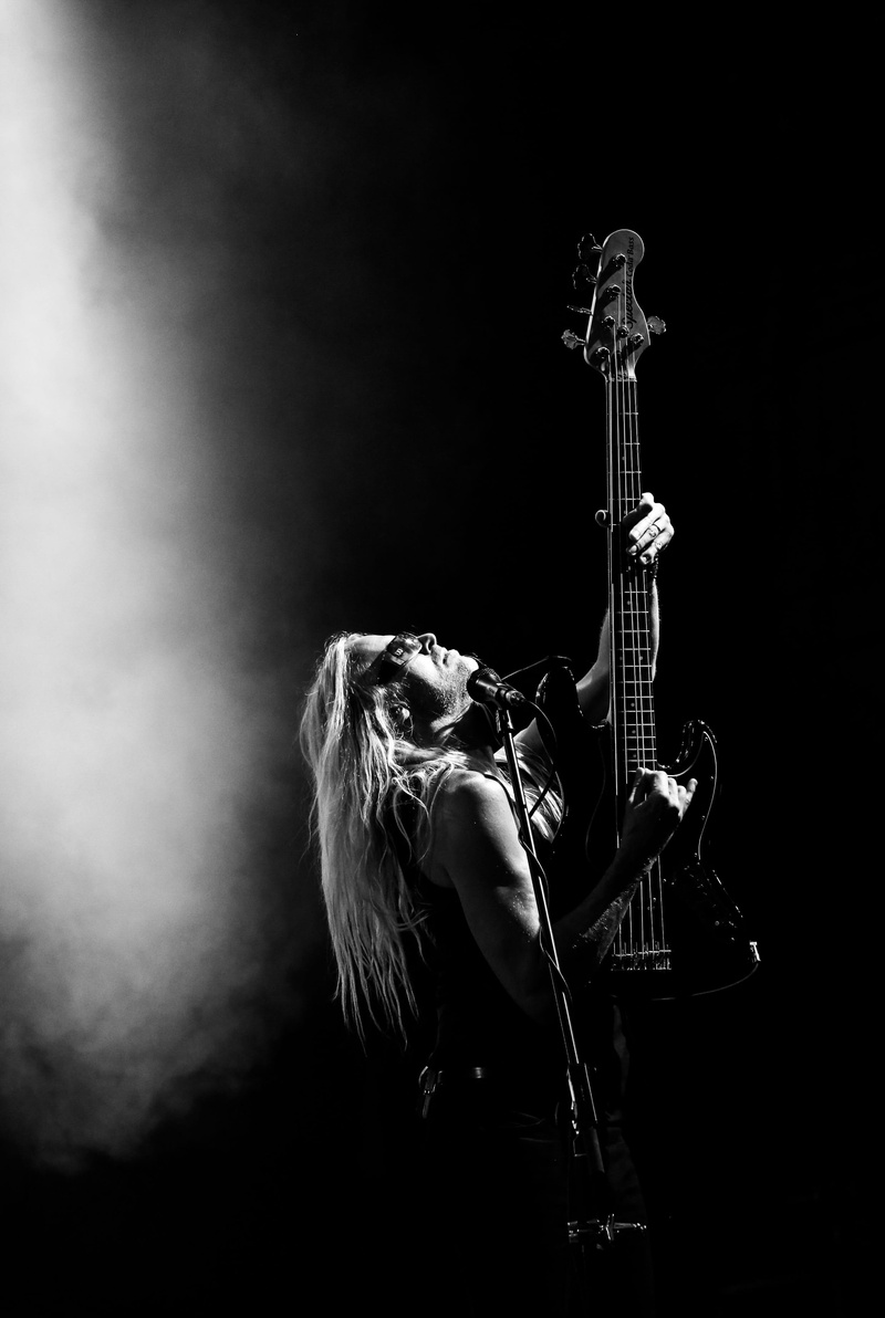 entertainment, musical equipment, string instrument, one woman only, power, concert, performance, band, plucking an instrument, Music, young adult, musician