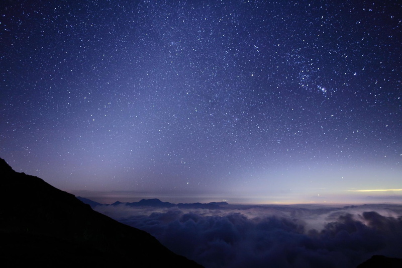nature and landscapes, 1080P, milky way, stars, firmament, clouds, mountains, foggy