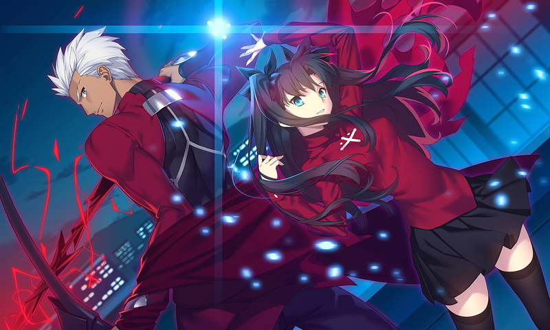 Night, 1080P, Skirt, Girl, Archer (Fate/Stay Night), Fate Series, Rin Tohsaka, Thigh Highs, Fate/Stay Night, Anime, Fate/Stay Night: Unlimited Blade Works