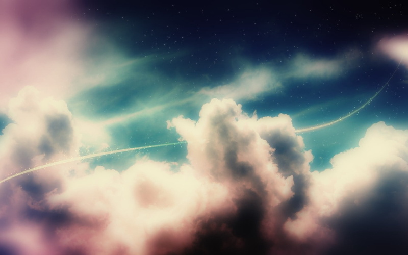 space, summer, outdoors, light - Natural Phenomenon, scenics - nature, background, low angle view, astronomy, weather, tranquility, air, cloudscape, night