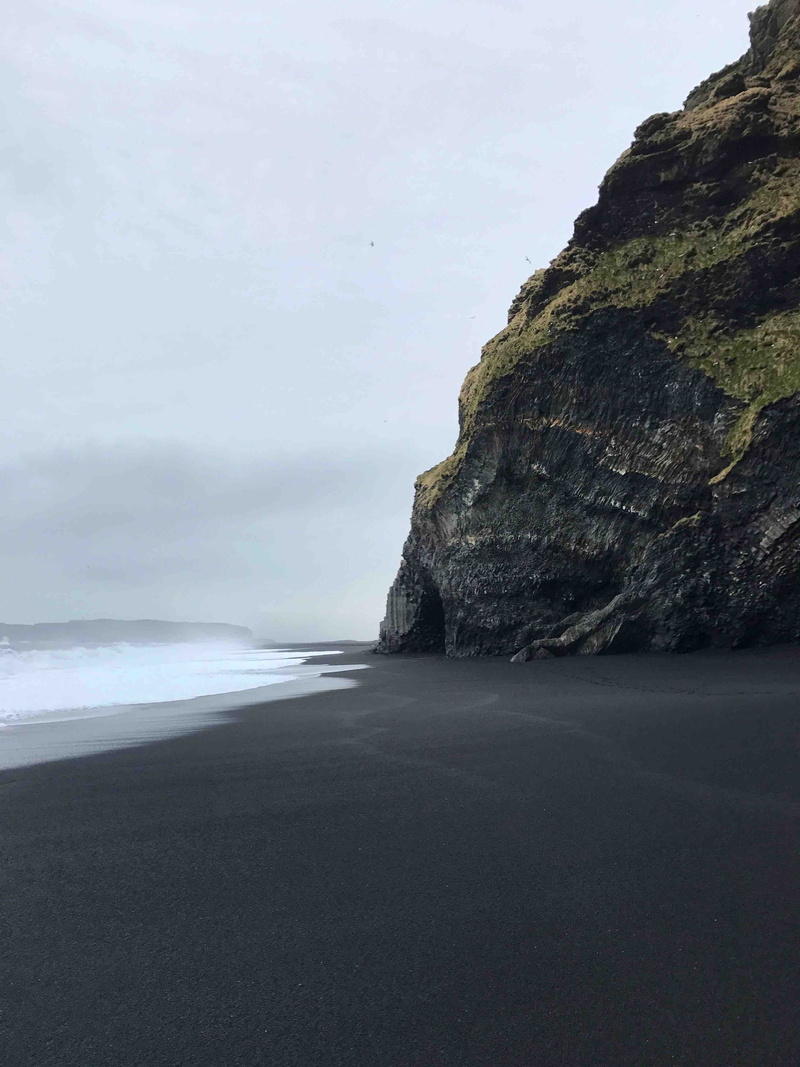 reynisfjara beach, beauty in nature, beach, water, waves, sea, birds, sandbeach, reynisfjara, nature, blacksand, no people, mountain, iceland, horizon over water