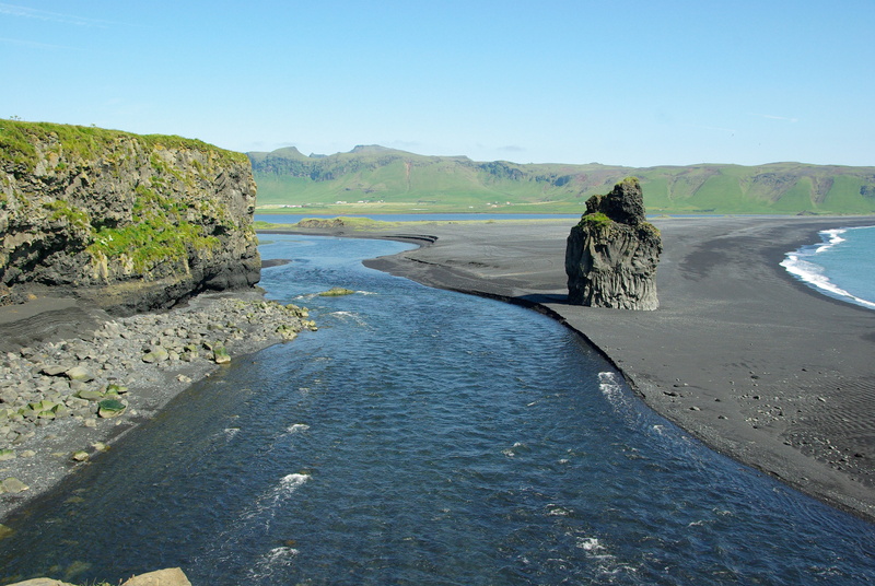 environment, day, beauty in nature, travel, body, landscape, lagoon, water, Beach, mountain, rock, Vik, 4K, volcanic crater, waters, Iceland, travel destinations