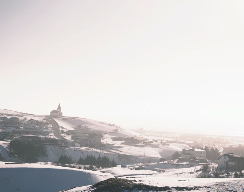 iceland, non-urban scene, town, road, tranquility, wander, travel, cold temperature, sun, sky, tranquil scene, outdoors, mountain, day, explore, minimal