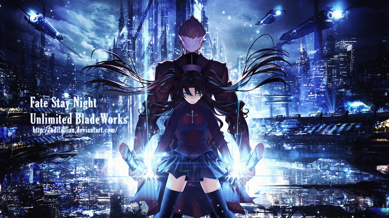 built structure, building, Archer (Fate/Stay Night), night, Rin Tohsaka, city, representation, futuristic, Fate Series, building exterior, travel, 1080P