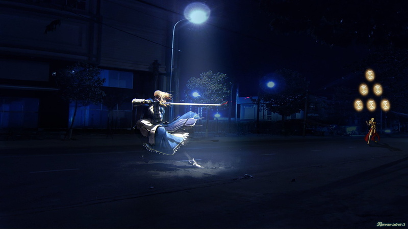 Fate/Stay Night, Fate Series, 1080P, Saber (Fate Series), Archer (Fate/Zero)