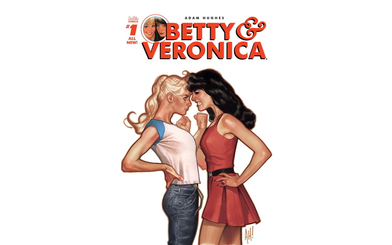 2K, comics, Betty and Veronica, white background, illustration, Adam Hughes