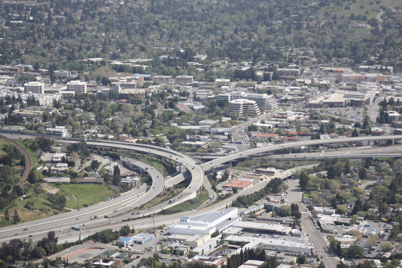 metropolitan, view, built structure, aerial view, elevated road, transportation, no people, high angle view, 4K, city, building, multiple lane highway