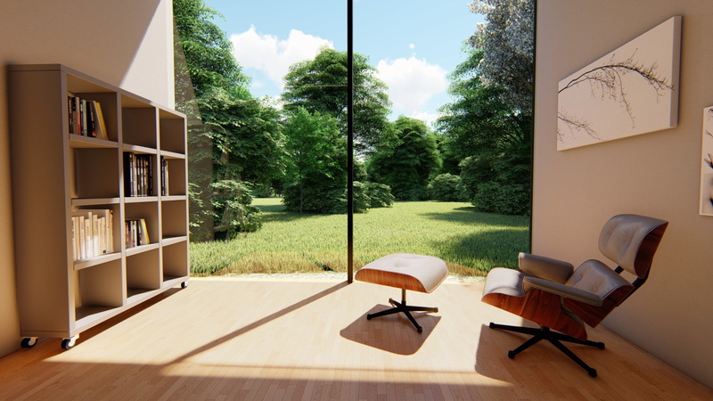 chair, ARCHVIZ, the room, picture, shelves, 1080P