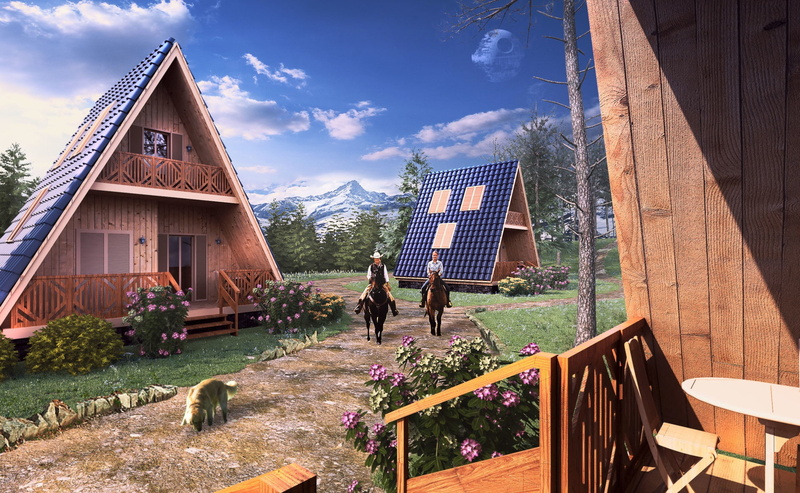 1080P, Archviz adventures, road, cowboys