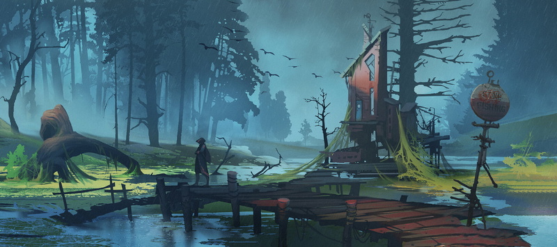 forest, 1080P, house, swamp