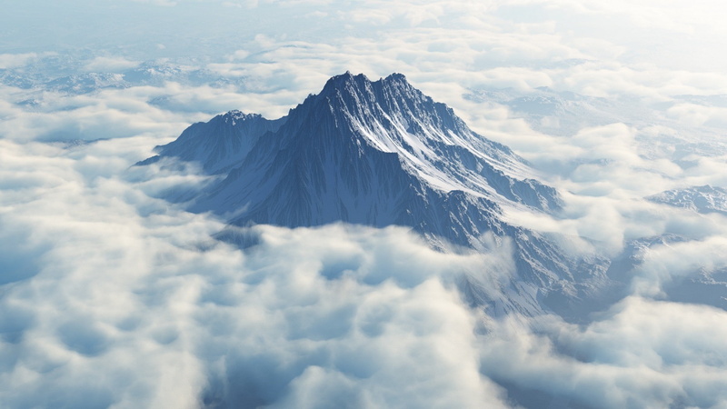 horizon, 1080P, beyond the clouds, mountain, sky, bird view, Landscape