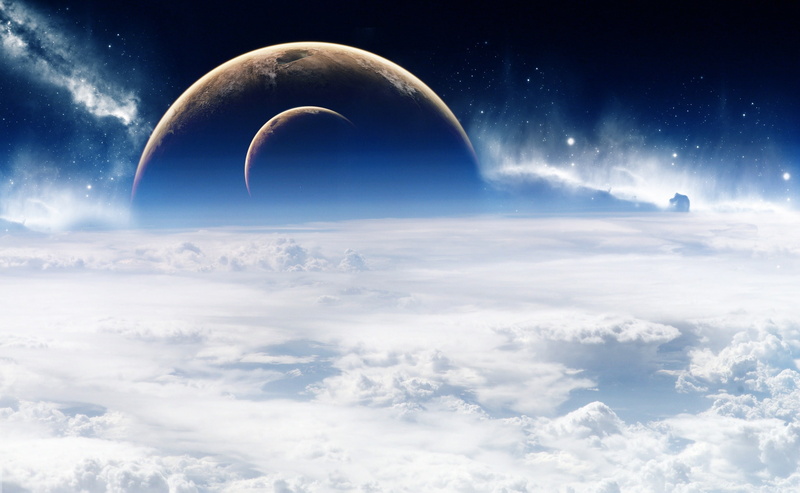 cloud - sky, night, planet earth, brown, star - space, digital composite, cloudscape, Beyond, illustration, outdoors, scenics - nature, copy space, astronomy