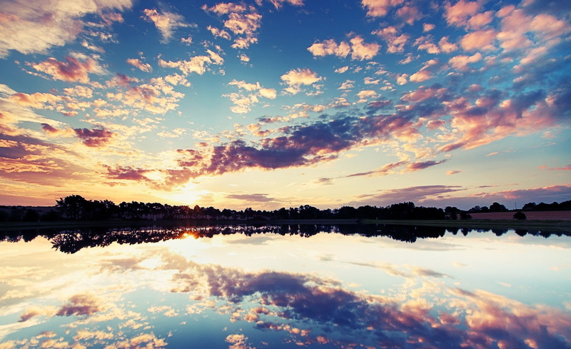 clouds, wallpeprs, vintage, sunset, seasome, standing water, tranquil scene, white, 1080P, outdoors, cloud - sky, water, beauty in nature, orange color