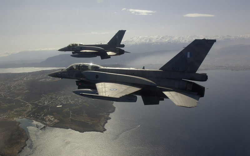 Jet Fighters, 1080P, Hellenic Air Force, Greece, General Dynamics F-16 Fighting Falcon, Israel