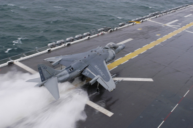 outdoors, airport runway, day, no people, sea, water, mcdonnell douglas av 8b harrier ii, cockpit, high angle view, military, 2K, nature, road, plane