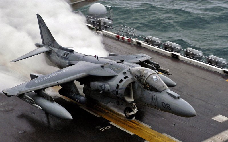 marines airplane jets military aircraft harrier jump jet, air force, military training, military, sea, navy, aggression, water, high angle view, nautical vessel